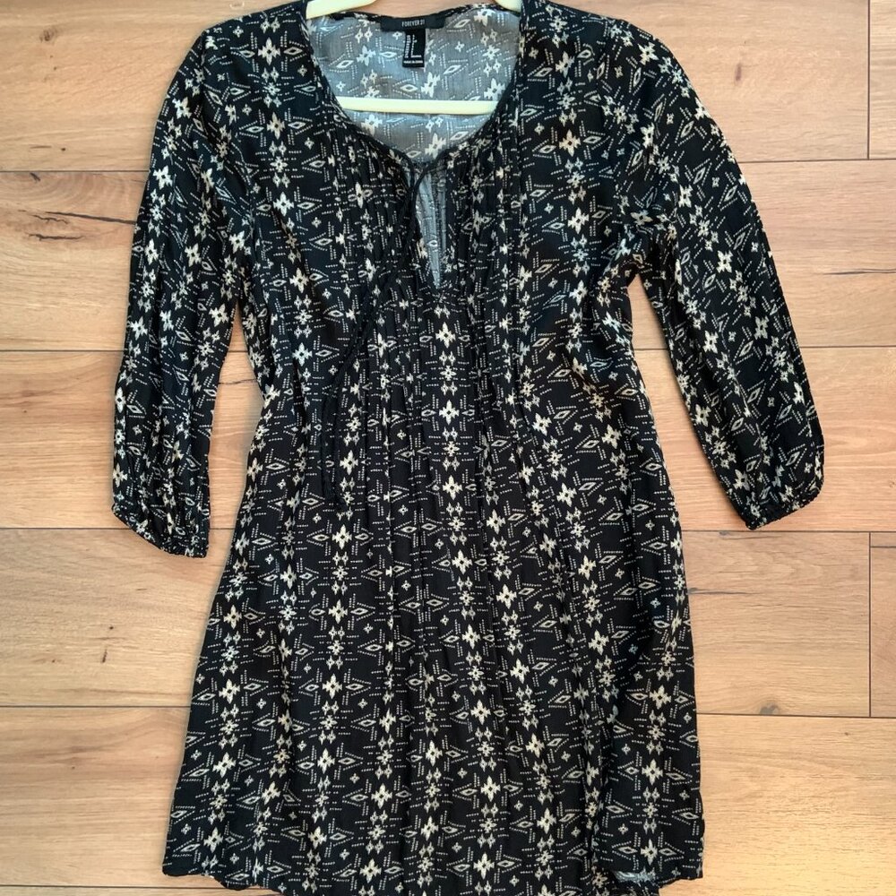 Dress Boho Print Long Sleeved